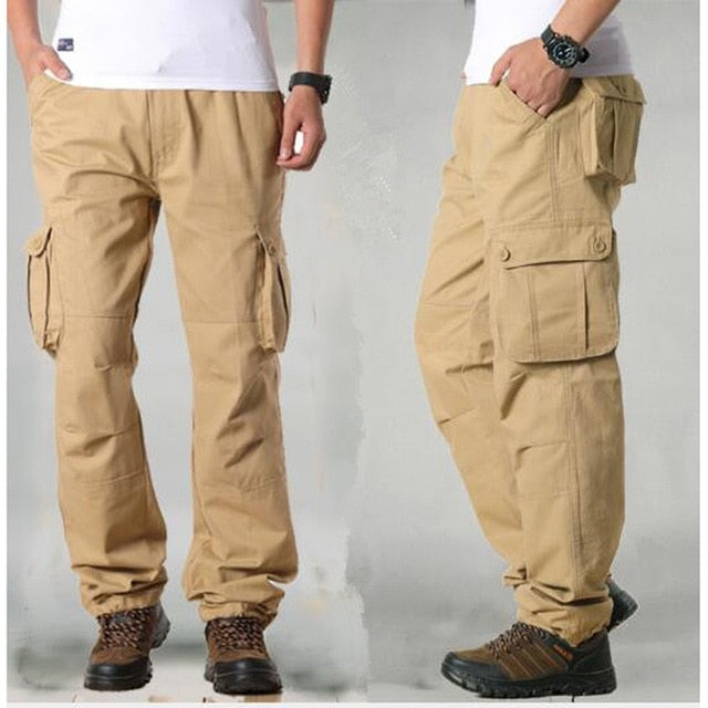 Men's Cargo Pants Mens Casual Multi Pockets Military Tactical Pants Men Outwear Straight slacks Long Trousers Large size 42 44