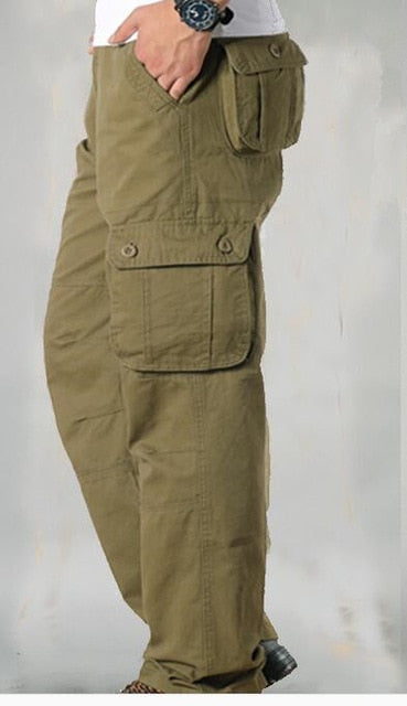 Men's Cargo Pants Mens Casual Multi Pockets Military Tactical Pants Men Outwear Straight slacks Long Trousers Large size 42 44