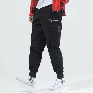 2019 Hip Hop Boy Multi-pocket Elastic Waist Design Harem Pant Men Streetwear Punk Casual Trousers Jogger Male Dancing Black Pant