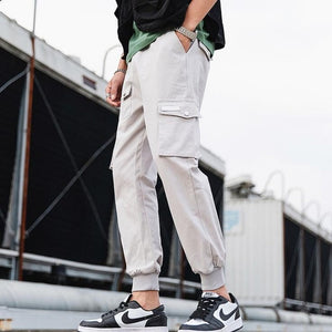 2019 Hip Hop Boy Multi-pocket Elastic Waist Design Harem Pant Men Streetwear Punk Casual Trousers Jogger Male Dancing Black Pant