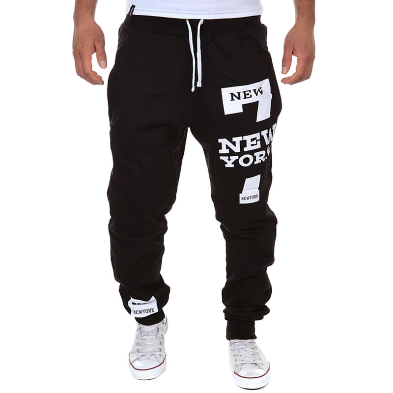 Men's hip hop Letter Print Sweatpants Sport pants 2019 New Male Casual Lace-up Loose Hip Trousers Joggers Fashion Cotton Pants