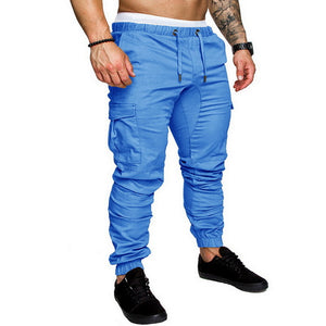 Casual Joggers Pants Solid Color Men Cotton Elastic Long Trousers Pantalon Homme Military Cargo Pants Leggings Fashion New 2019