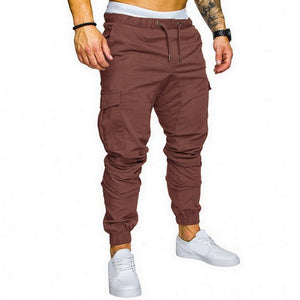 Casual Joggers Pants Solid Color Men Cotton Elastic Long Trousers Pantalon Homme Military Cargo Pants Leggings Fashion New 2019